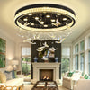 Butterfly Chandelier Black 32In Modern Crystal Raindrop Chandelier Lighting Flush Mount Ceiling Chandeliers for Living Room 12XGU10