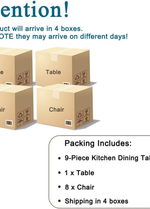 71-Inch Dining Table Set for Eight with Faux Marble Surface and PU Leather Seating for Kitchen, Dining Room, Bar, and Living Room