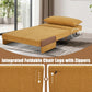 3 in 1 Sleeper Chair Bed, Foldable Convertible Chair with Armrest, Thickened Cushion and Sponge, OTE Fabric, Adjustable Backrest Upholstered Accent Sofa for Apartment/Bedroom/Office - Orange Brown