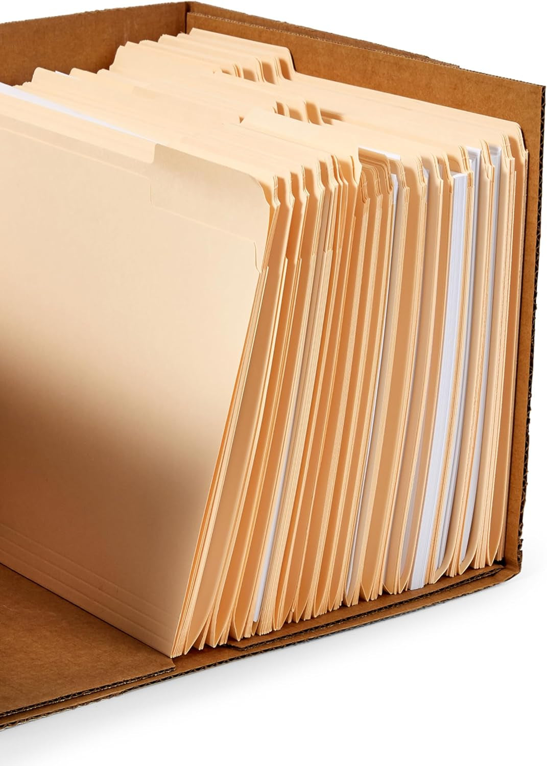 Storage/Filing Boxes with Lift-Off Lid - Letter/Legal Size, Sturdy, Easy Assembly, White, 16.2" L X 12.5" W X 10.5" H, Pack of 20