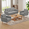 Living Room Set, Button Tufted Living Room Furniture Sets, Upholstered Modern Couch Set with Solid Frame, Sofa Set for Living Room (Dark Grey, 3 Piece Set-1*Loveseat+2*Chair)