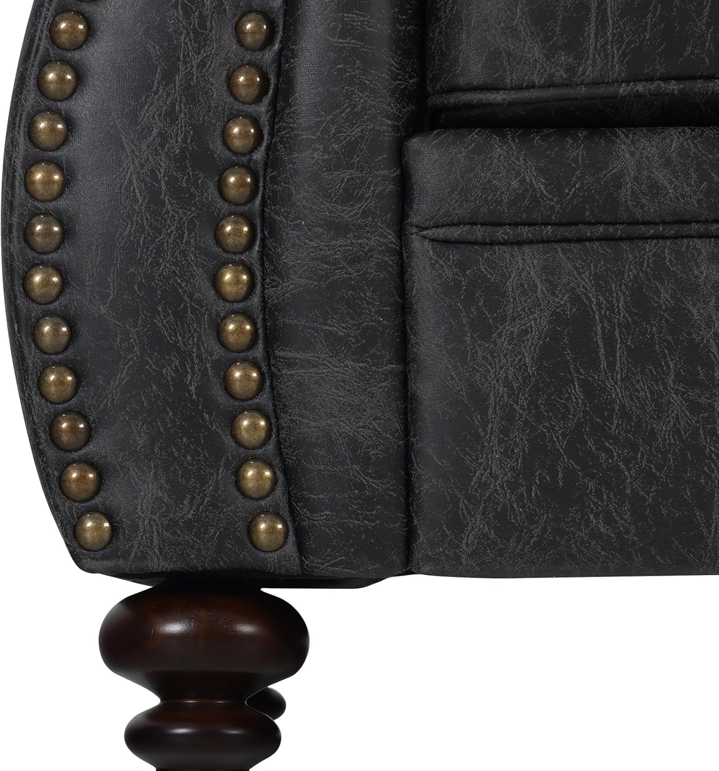 Living Room Furniture Sets,Sofa Sets and Couch Sets for Living Room,Mid-Century Vintage Sofa Couches with Rivet Design (Grey, Loveseat+3 Seater)