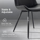 Dining Chairs Set of 2, PU Leather Modern Armless Kitchen Dining Room Chairs, Upholstered Accent Side Chairs with Metal Legs (Black)