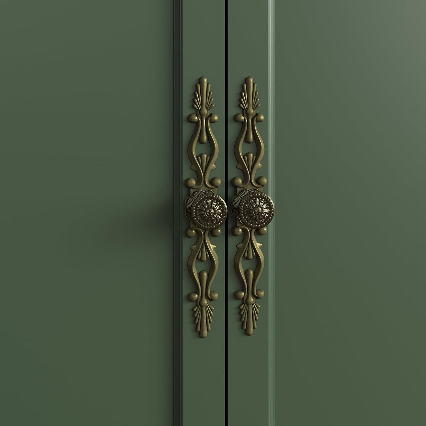 59'' Sideboard Buffet Cabinet with Storage, Modern Buffet Cabinet with Adjustable Shelves & Carved Handle, Mid Century Large Credenza Coffee Bar for Dining Room, Living Room (Forest Green)