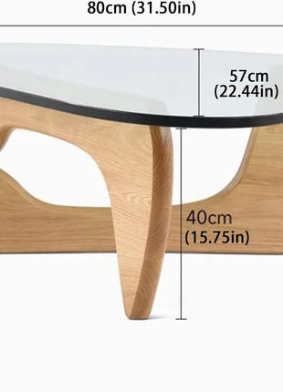 Contemporary Round Glass Coffee Table - 32.68" Diameter x 22.44" Width x 15.75" Height, Abstract Design for Living Room and Home Office, Industrial Style with Clear Glass Finish