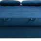 Ainsley 66.5" onvertible Sleeper Loveseat, Full Size, Dreamoil omfort, Soft Velvet Fabri, Navy