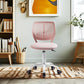 Armless Home Office Desk Chair, Colorful Task Chair with Soft Mesh Padded Cushion, Height Adjustable Swivel Study Computer Chair for for Girls Boys Teens (Pink Ⅰ, 1PC)