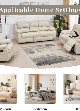 3-Piece Faux Leather Reclining Sofa Set for Stylish Living Room Enhancement - Available in Multiple Colors