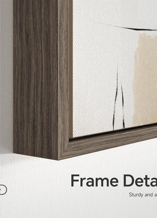 Framed Large Bohemian Neutral Abstract Wall Art Set - Black and Beige Sun and Moon Canvas Prints for Living Room, Hallway, and Office - 3-Piece Modern Minimalist Artwork (24x36 Inches)