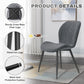 Dining Chairs Set of 4 Modern Velvet Dining Room Chairs Upholstered Dining Chairs with Thick Cushions Metal Legs Armless Back Chair for Kitchen and Living Room Dark Gray