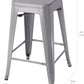 Metal Bar Stools - 24-Inch, Set of 4, Dark Grey