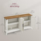LIRY Collection - Storage Cabinet, Buffet Cabinet, Sideboard, Credenza, with Adjustable Shelves, for Living Room, Entryway, Rustic White and Honey Brown ULSC381W01