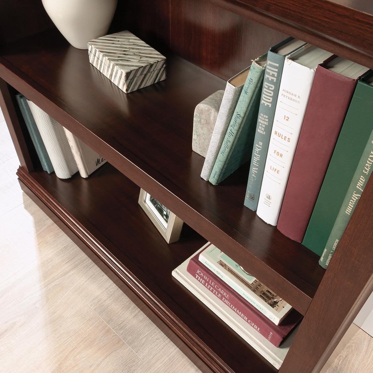 Miscellaneous Storage 2-Shelf Bookcase/ Book Shelf, Select Cherry Finish