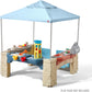 All around Playtime Patio with Canopy Playset – Shaded Outdoor Playhouse for Kids with Realistic, Interactive Features, Room for Multiple Toddlers to Play – Dimensions: 60" H X 47.5" W X 47.5" D