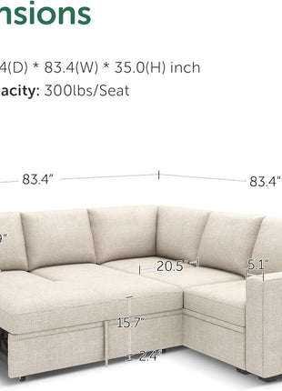 L-Shaped Modular Sleeper Sofa: A Stylish Blend of Comfort and Functionality for Your Living Room