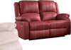 Zuriel Motion Loveseat in Red Synthetic Leather