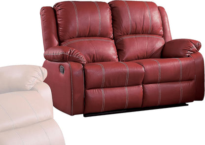 Zuriel Motion Loveseat in Red Synthetic Leather
