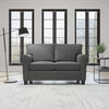 Willow Upholstered Loveseat with Rolled Arms – Living Room Furniture – Charcoal Small Loveseat - Seats Two – Loveseat for Small Spaces