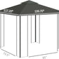 10' X 11.5' Metal Patio Gazebo, Double Roof Outdoor Gazebo Canopy Shelter with Tree Motifs Corner Frame and Netting, for Garden, Lawn, Backyard, and Deck, Gray