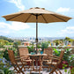9' Outdoor Patio Umbrella, Outdoor Table Umbrella, Yard Umbrella, Market Umbrella with 8 Sturdy Ribs, Push Button Tilt and Crank