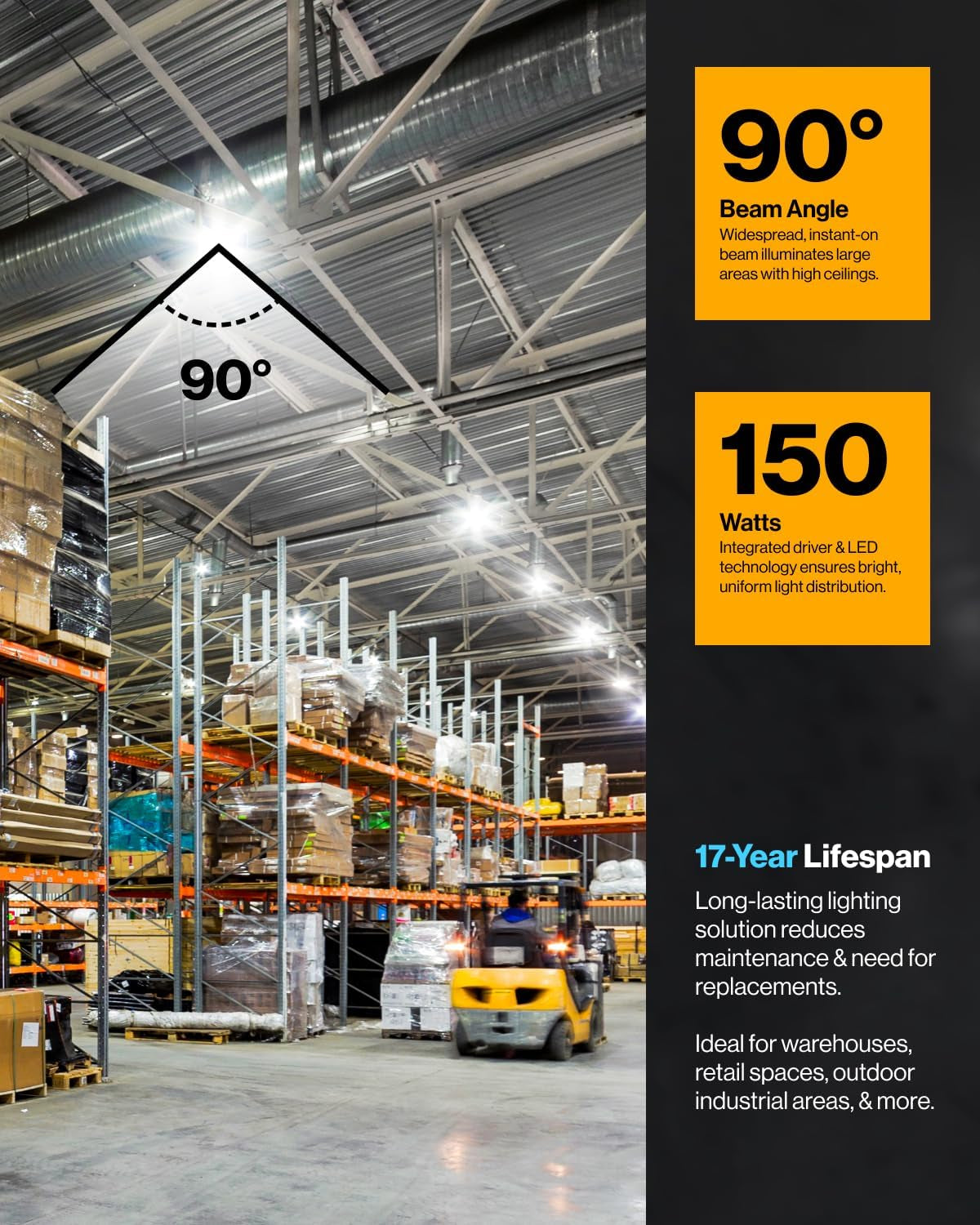 Sunco UFO LED High Bay Light, 150W, 21000 Lumens 5000K 100-277V Dimmable 0-10V, Ultra Bright Commercial Shop Lights for Warehouse, Factory, Workshop, Garage & Barn, Ceiling Mount, UL 2 Pack