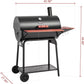 CC1830V 30 Barrel Charcoal Grill with Wood-Painted Side Front Table, 627 Square Inches Cooking Space, for Outdoor Backyard, Patio and Parties, Black