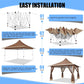 12X12 Pop up Canopy Gazebo on Clearance, Outdoor Canopy Tent with Mosquito Netting & Waterproof Roof & Sandbags & Carrying Bag,Patio Portable Gazebo for Garden,For Backyard,Brown