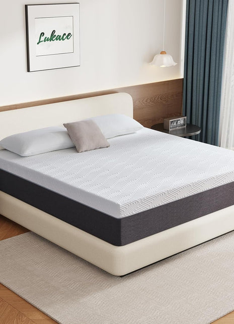 10-Inch Queen Gel Memory Foam Mattress - Medium Firm Support for Back Pain Relief, Motion Isolation, and Safe, Fiberglass-Free Materials, 80" L x 60" W