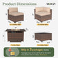 8 Piece Patio Furniture Set with 44” Fire Pit Table Wicker Rattan Outdoor Sectional Sofa Set with Coffee Table and Thickened Cushions, Beige (Waterproof Cover Included)