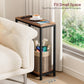 Narrow Small Side Table for Small Space, 2 Tier Sofa Skinny End Table for Living Room, Bedroom beside Slim Nightstand, Rustic Brown and Classic Black