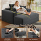 52" Boneless Chaise Lounge Chair Indoor — Oversized Cloud-Like Cozy Comfy Modular 3-In-1 Sofa Bed for Reading, Living Room & Bedroom Corduroy Couch Sleeper, Grey