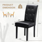 Upholstered Dining Chairs Set of 2, PU Leather Dinning Room Chairs, Button Tufted Kitchen Chairs with Adjustable Wood Legs for Dining Room/Living Room/Restaurant (Leather Black, 2)