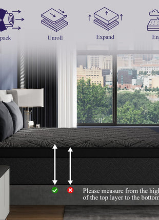 12-Inch Premium Hybrid King Mattress with Cooling Gel Memory Foam and Pocket Springs, Medium Firm Support, 365-Night Trial
