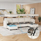 114.17" Modular Sectional Sofa, 6 Seat Modular Couch with Storage, Memory Foam, Convertible Sectional Couches for Living Room, U Shaped Comfy Modular Sofa with Chaise, Beige
