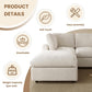 Modular Sectional Cloud Couch Modern L Shaped Sofa with Ottoman, 100 Inch 3-Seat Chenille Deep Seat Couches for Living Room, Bedroom and Apartment，Beige
