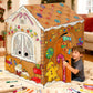 Gingerbread Cardboard House to Color for Kids Toddlers, Large Gingerbread Cardboard Coloring House Playhouse Christmas Arts & Crafts Activity Indoor Fun, 40" X 32" X 26"