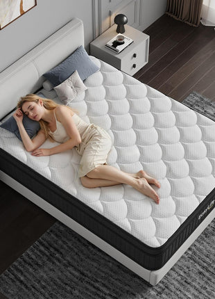 12-Inch Multilayer Hybrid Queen Mattress by Cochones | Nectar | Medium Firm | Cool and Breathable | Individual Pocketed Springs for Enhanced Motion Isolation | Conveniently Delivered in a Box