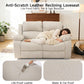 Reclining Loveseat Recliner Sofa, 2 Seat Leather Recliner Couch with Side Pocket for Living Room, RV, Home Theater(Loveseat,Beige)