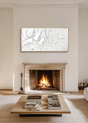 Abstract Oil Painting on Framed Canvas - Maximalist Modern Wall Art for Kitchen and Office Decor, 24" x 48