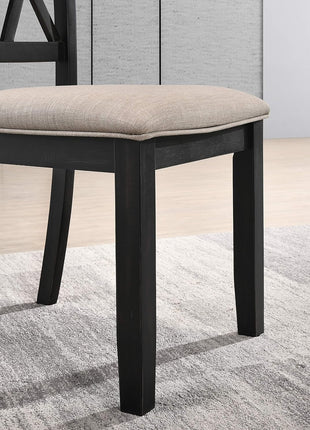 Windvale Set of 2 Black Fabric Upholstered Dining Chairs