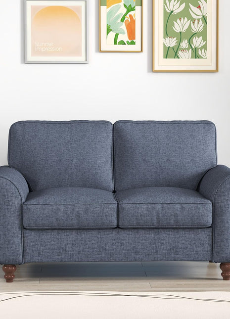 57-Inch Blue Upholstered Loveseat Sofa for Living Room, Apartment, and Office Environments