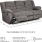 Tulen Modern Manual Pull Tab Reclining Sofa, Dark Gray