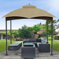 10X12 Replacement Gazebo Canopy Top Cover, Double Tiered Waterproof Canopy Roof for Lowe'S Allen Roth Gazebo #GF-12S004B-1 (Khaki, 10X12)