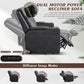 Power Reclining Sofa with Adjustable Headrest, Home Theater Seating Reclining Couch with LED Light/Outlet/Storage/Usb&Type-C, Power Loveseat Recliner Sofa for Living Room (Grey&Black, Sofa)