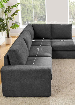 100-Inch L-Shaped Sectional Sofa with Reversible Chaise for Living Rooms, Apartments, and Compact Spaces - Grey