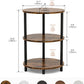 Small round Side Table - 3-Tier Oval Accent Table for Small Spaces, Rustic Wood and Metal Couch End Table, Nightstand for Bedroom or End Table Living Room, Easy to Assemble, Rustic Brown
