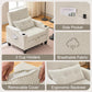 Convertible Sleeper Chair, 3 in 1 Sleeper Chair Bed Pull Out Sofa Bed Chair, Corduroy Single Sofa Bed Adjustable Backrest Chair Bed Sleeper for Adults Reading Living Room,Beige