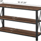 Rustic Console Table behind Couch, Industrial Entryway Table with Shelves, Farmhouse 3 Tier Sofa Tables for Living Room, Entry, Hallway (47 Inch, Rustic Oak)