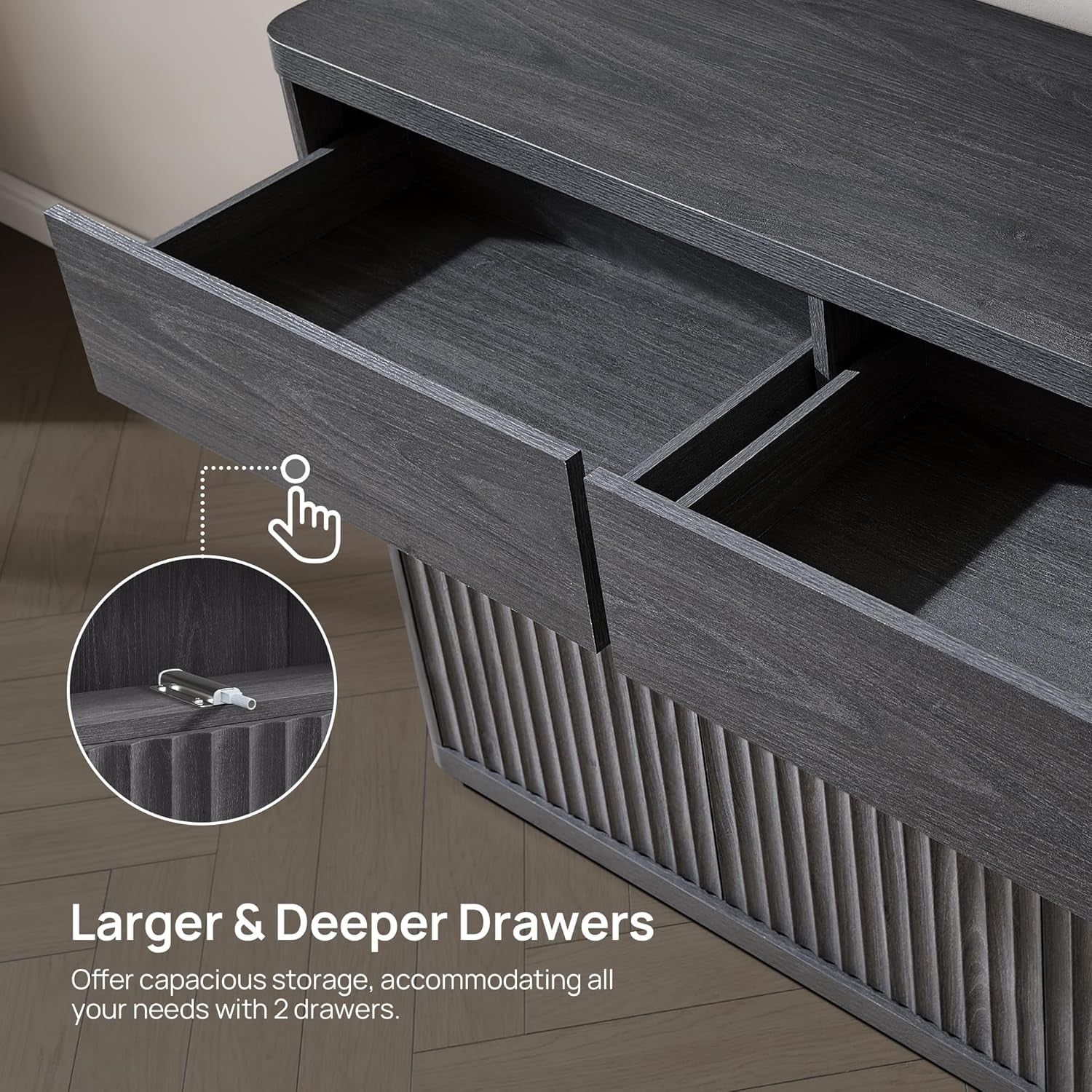 Buffet Cabinet with Storage - Storage Cabinet Sideboard with Doors & Shelves Accent Credenza Buffet Table with 2 Drawer Buffets & Sideboards for Living Room Dining Room Kitchen Entryway Office