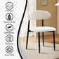 Dining Chairs Set of 4, Metal Kitchen Chairs with Modern Fabric Upholstered for Dining Room, Beige
